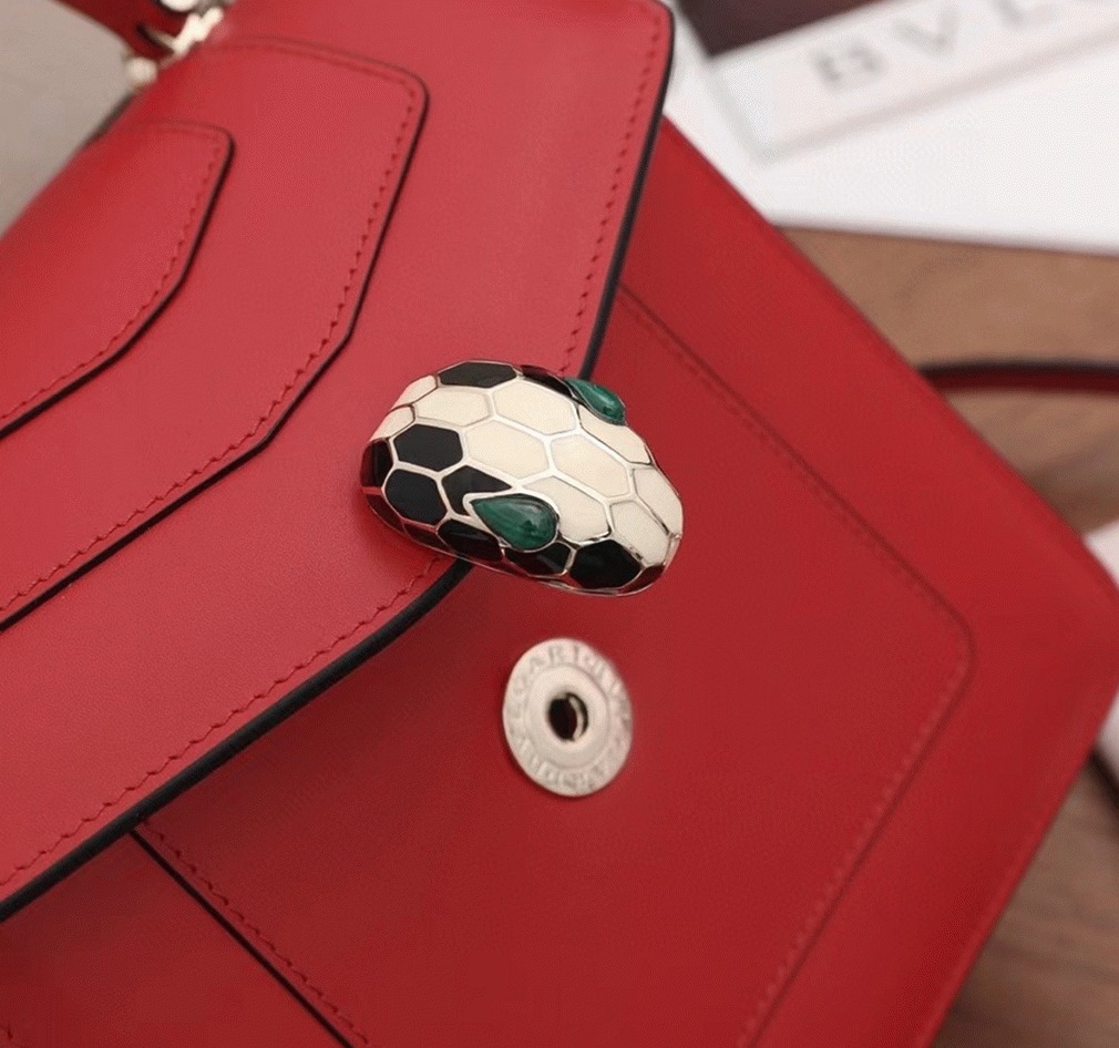 Fake Bvlgari Serpenti Forever Small Bag Red Calfskin