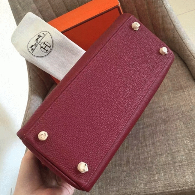 Ruby Clemence Knockoff Hermes Kelly Retourne 28cm Elegant Tote