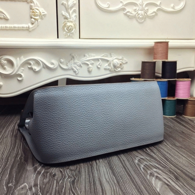 Blue lin fake designer Hermes Jypsiere 31cm handbag