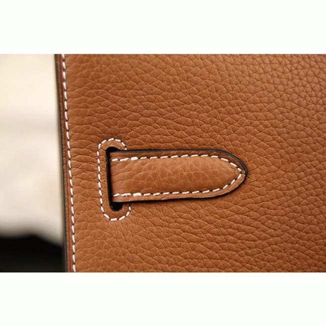 Brown Calf Leather Fake Hermes Kelly Depeche 38cm Briefcase