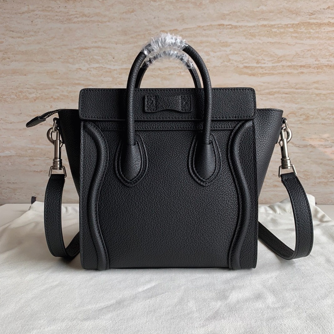 Celine Nano Luggage Tote Bag Replica in Black