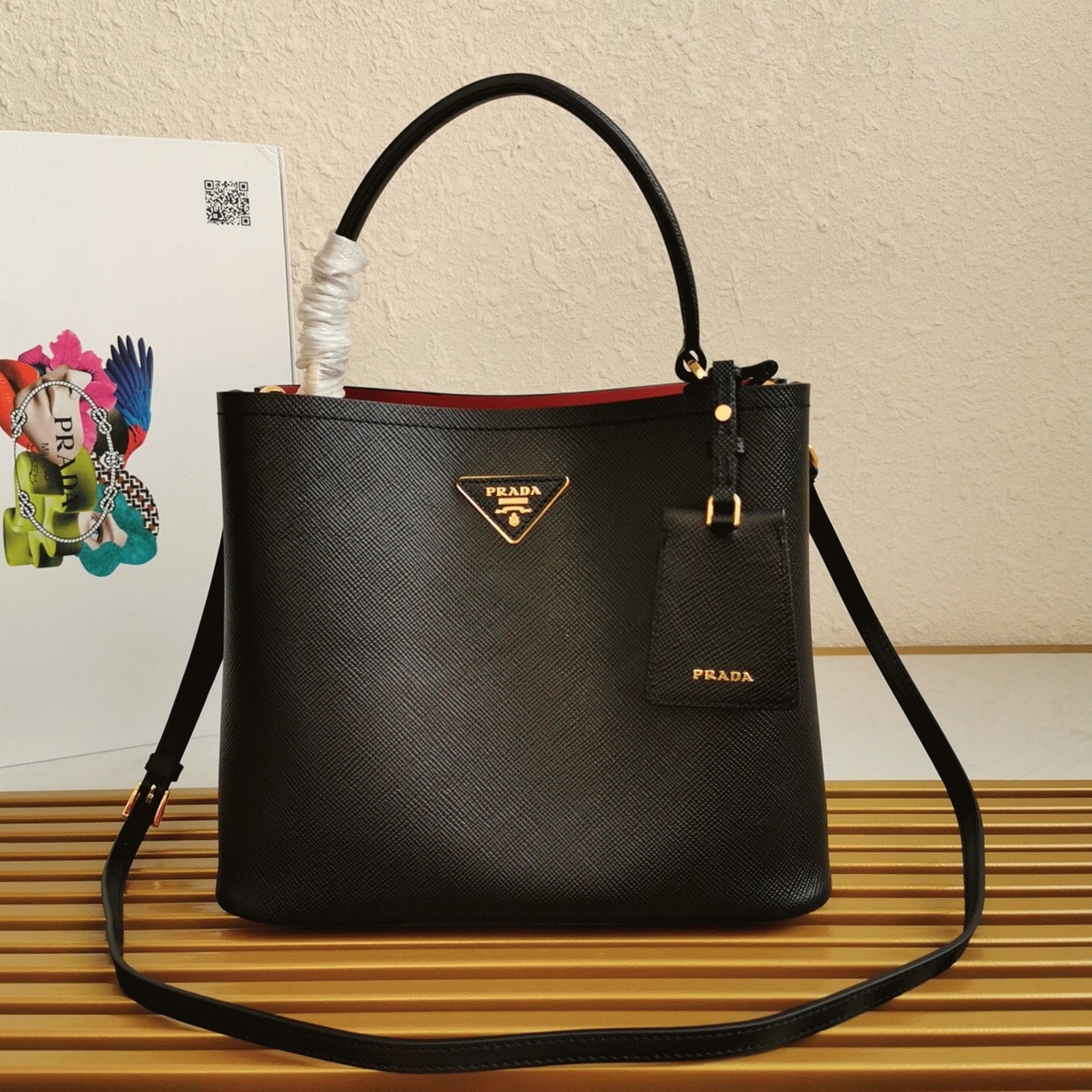 Black Prada Large Panier Bag Knockoff