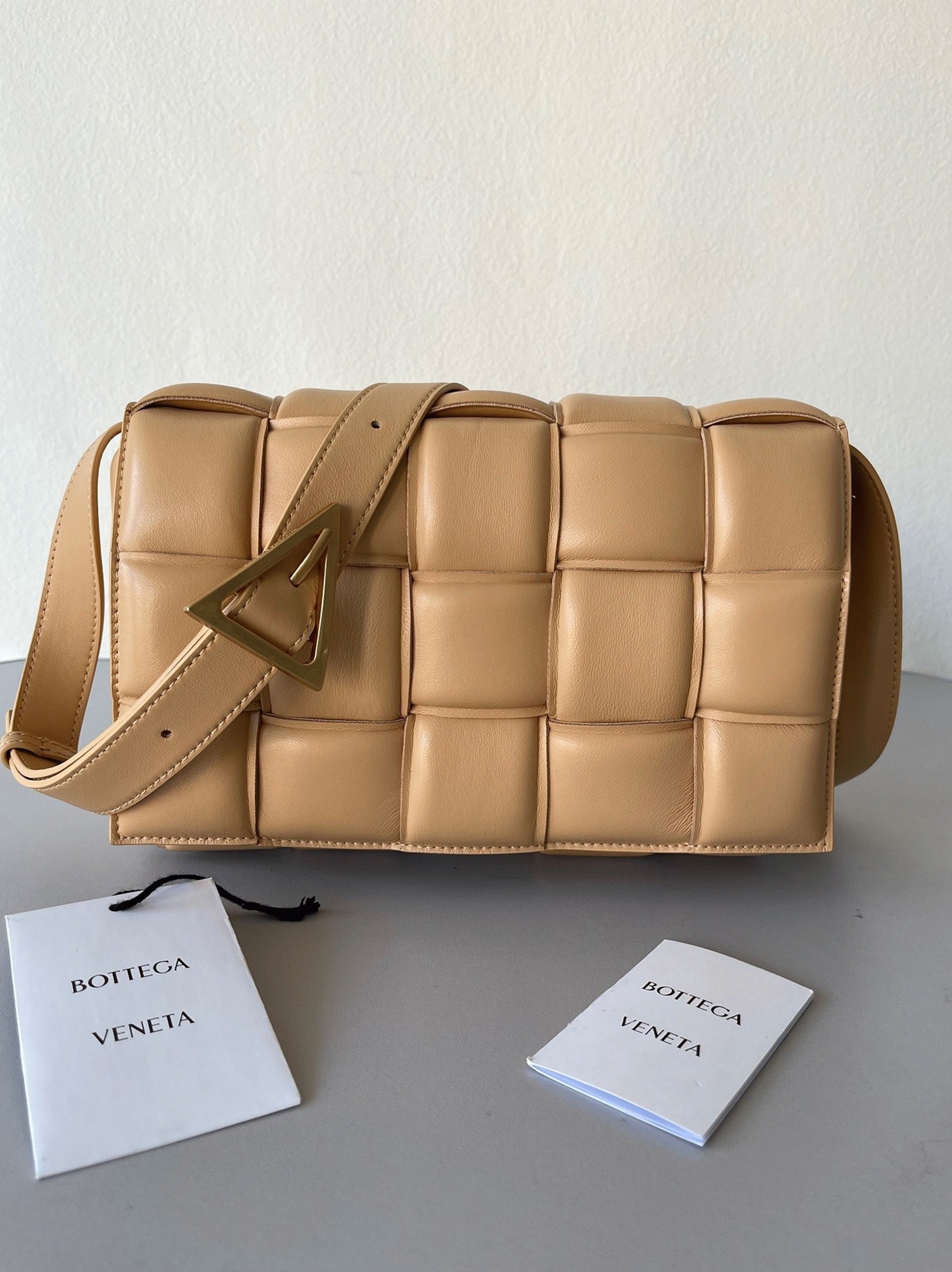 Top Quality Knockoff Bottega Veneta Padded Cassette Bag In Almond
