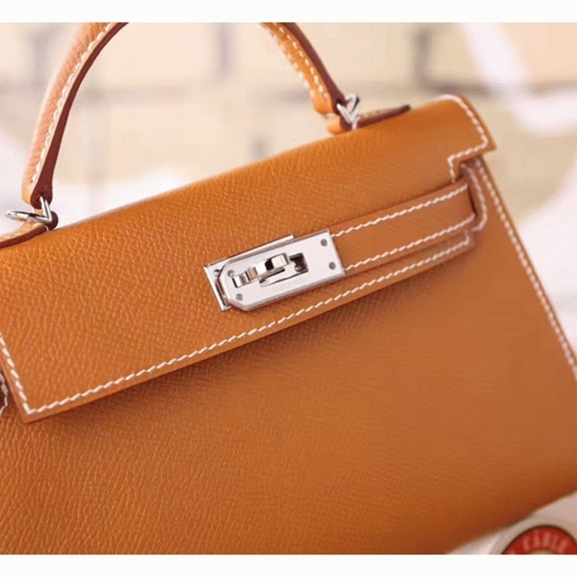 Brown Epsom Knockoff Hermes Kelly 20CM Elegant Handbag