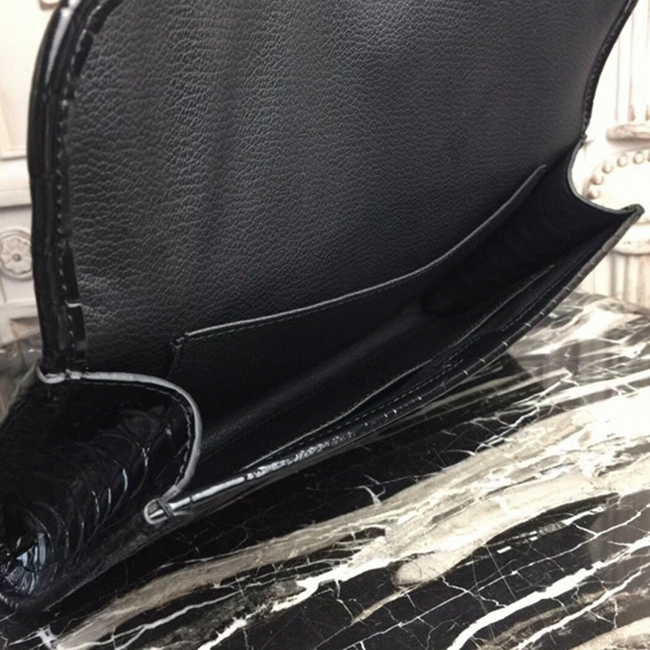 Blue electric crocodile leather replica Hermes Jige Elan clutch bag