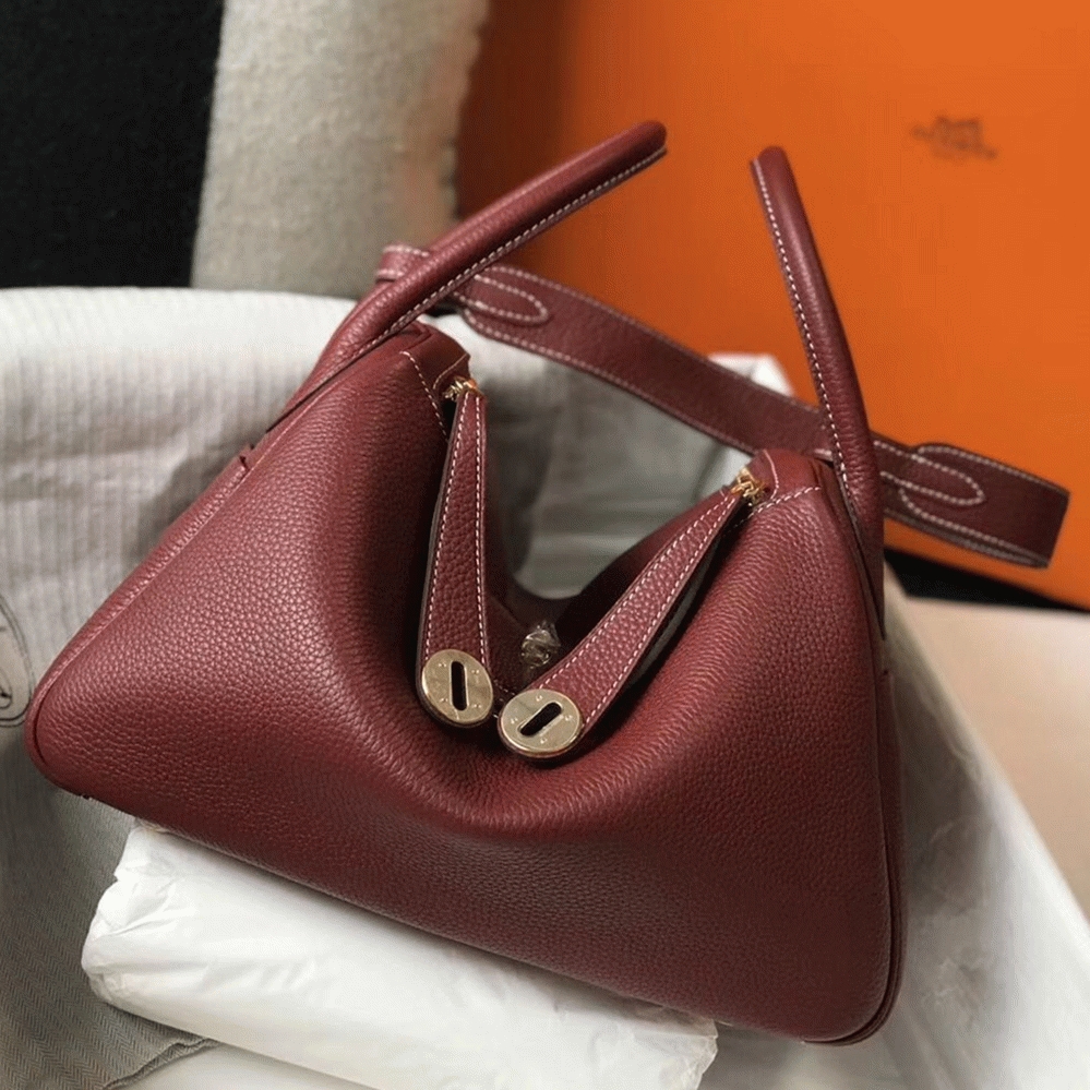 Replica Hermes Lindy 30cm bag in bordeaux color