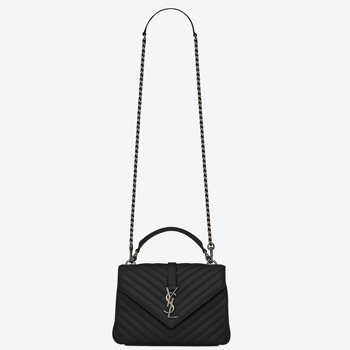Fake Saint Laurent College Medium Chain Bag Black