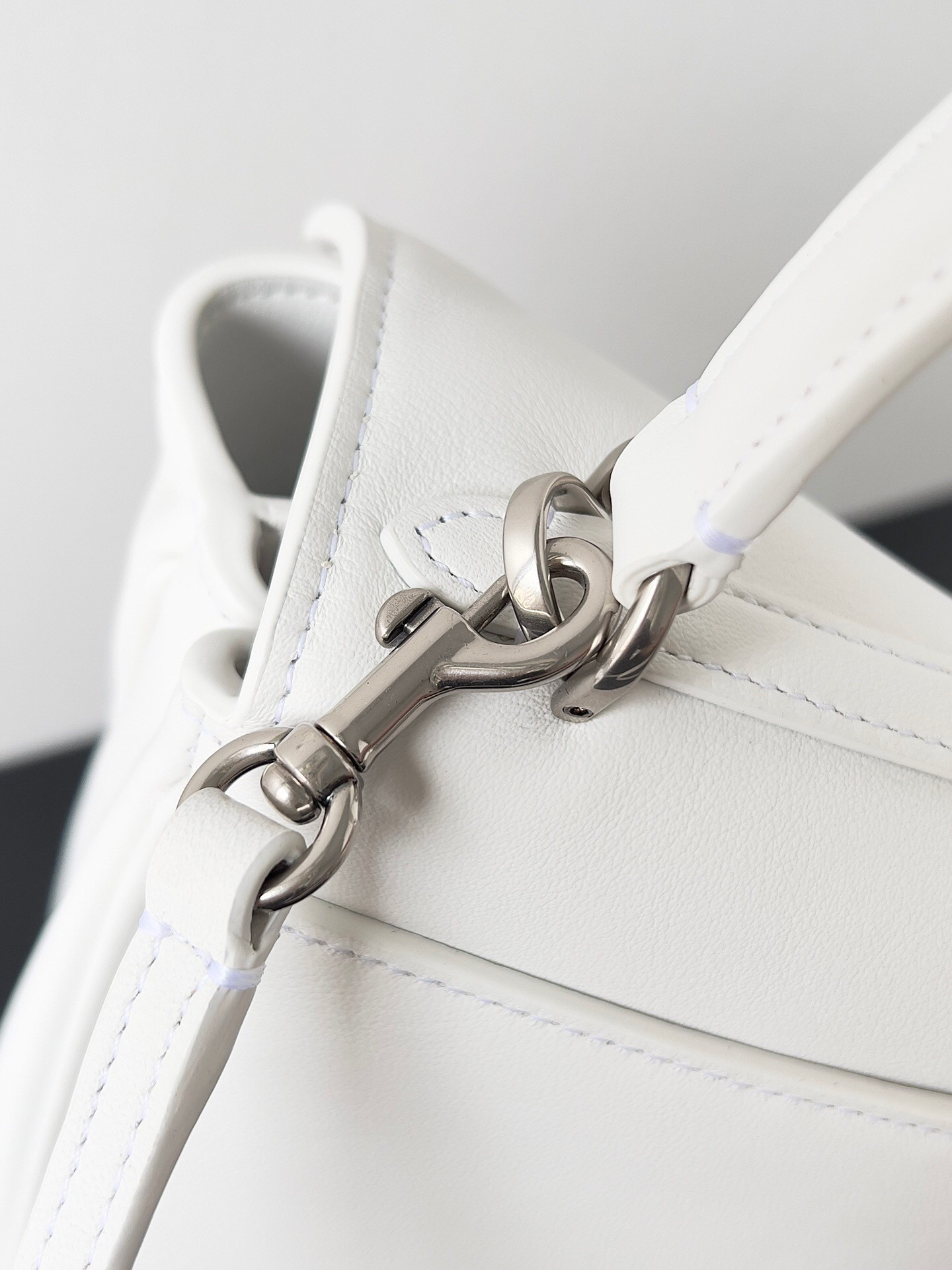 Balenciaga White Rodeo Crocodile Embossed Calfskin Replica Large Bag