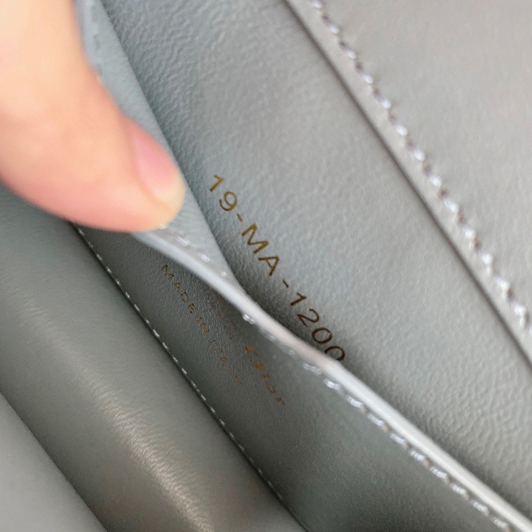 Dior 30 Montaigne Micro Bag Knockoff in Grey Box Calfskin
