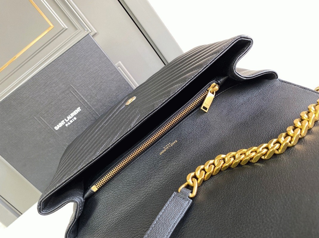 Replica Saint Laurent College Large Chain Bag Black