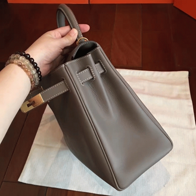 Etoupe Swift Copy Luxury Hermes Kelly Retourne 32cm Handbag