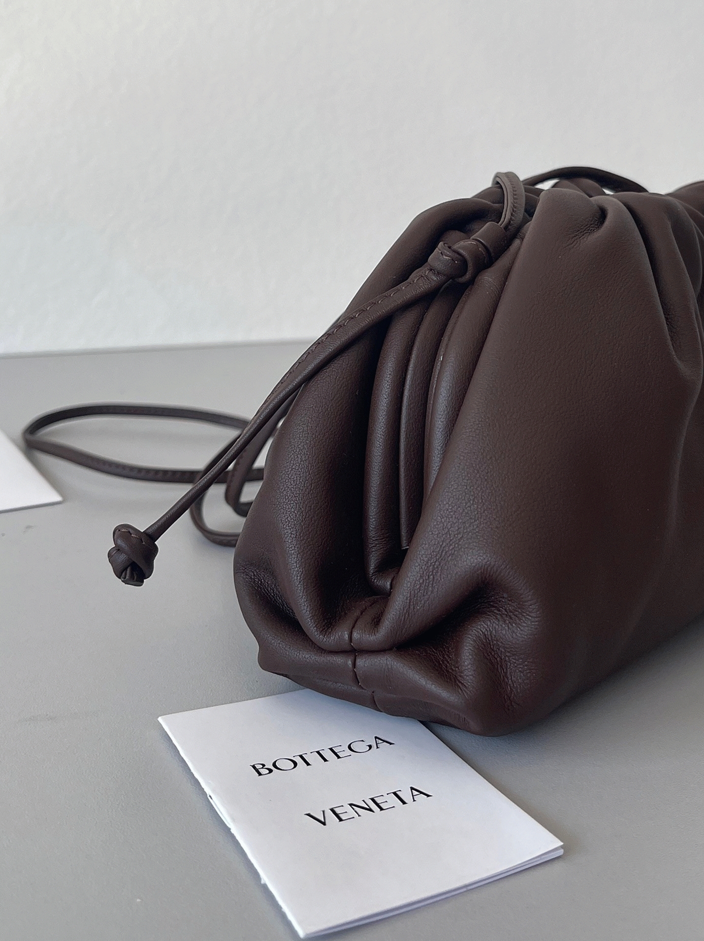 Knockoff Bottega Veneta Mini Pouch with Strap Fondant