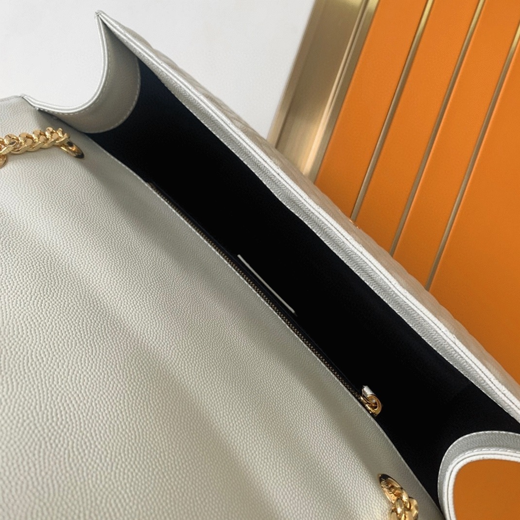 Fake Saint Laurent Envelope Large Bag White