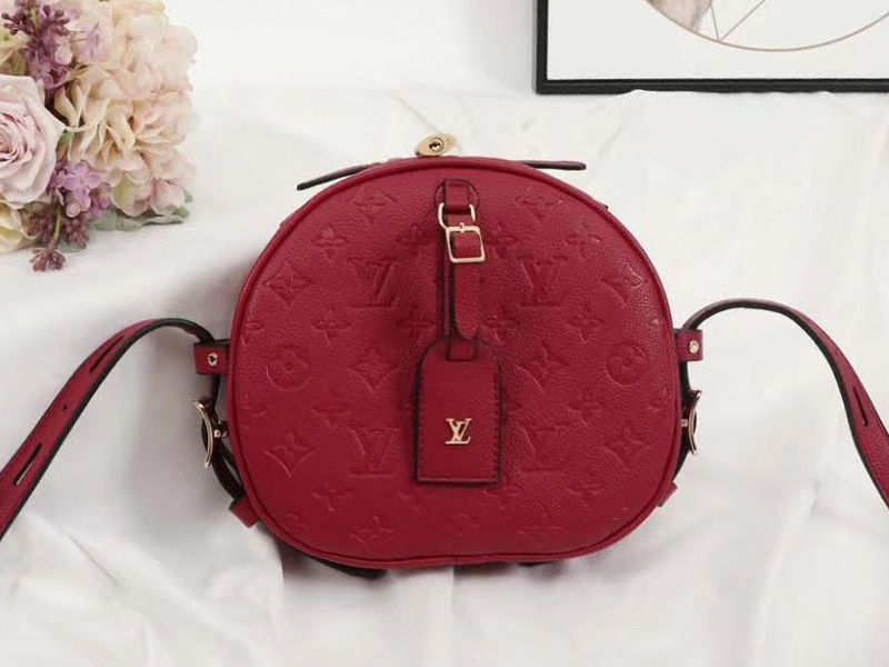 Louis Vuitton Monogram Empreinte Boite Chapeau Souple MM Bag In Red