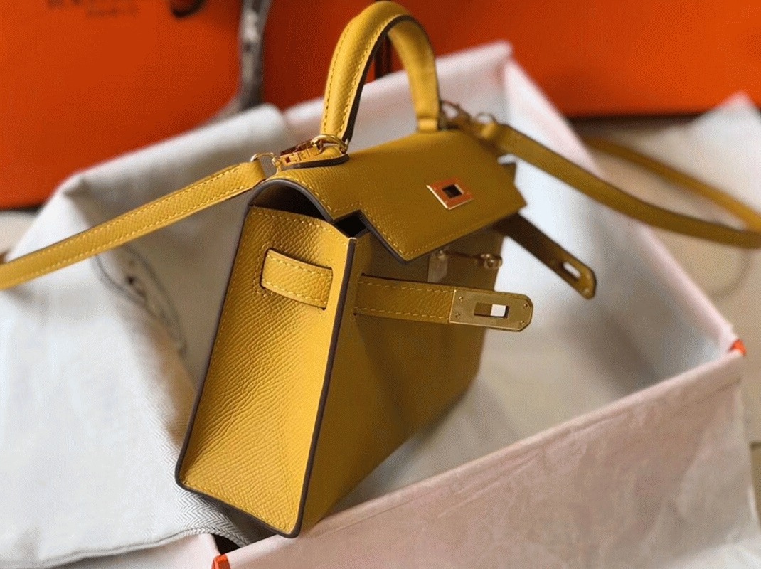 Hermes Kelly Mini II Bag Replica in Yellow
