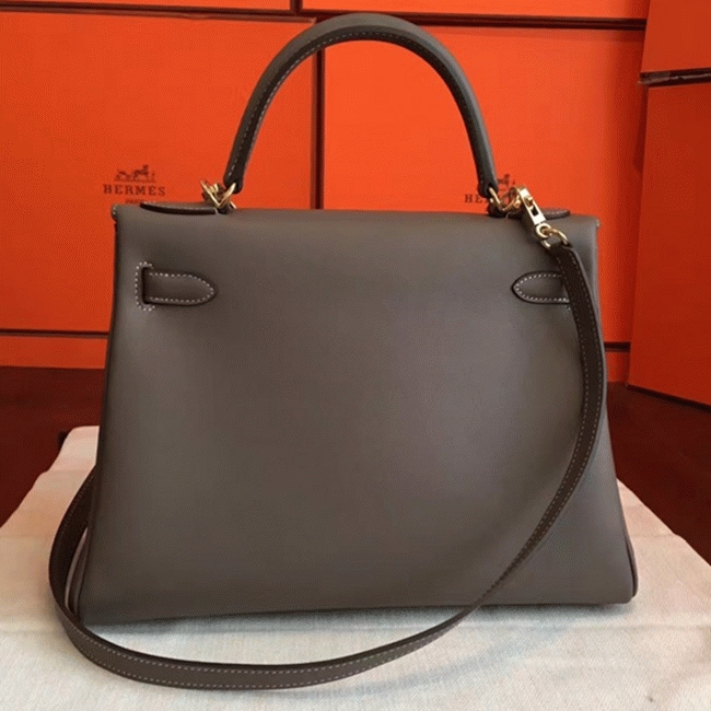 Etoupe Swift Copy Luxury Hermes Kelly Retourne 32cm Handbag