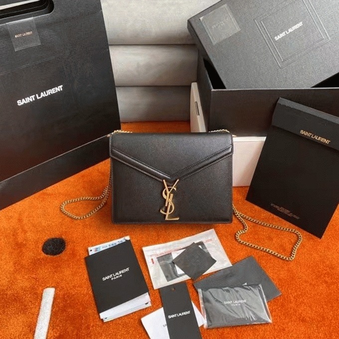 Replica Saint Laurent Cassandra Medium Chain Bag Black