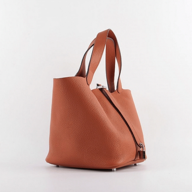 Orange knockoff Hermes Picotin Lock handbag
