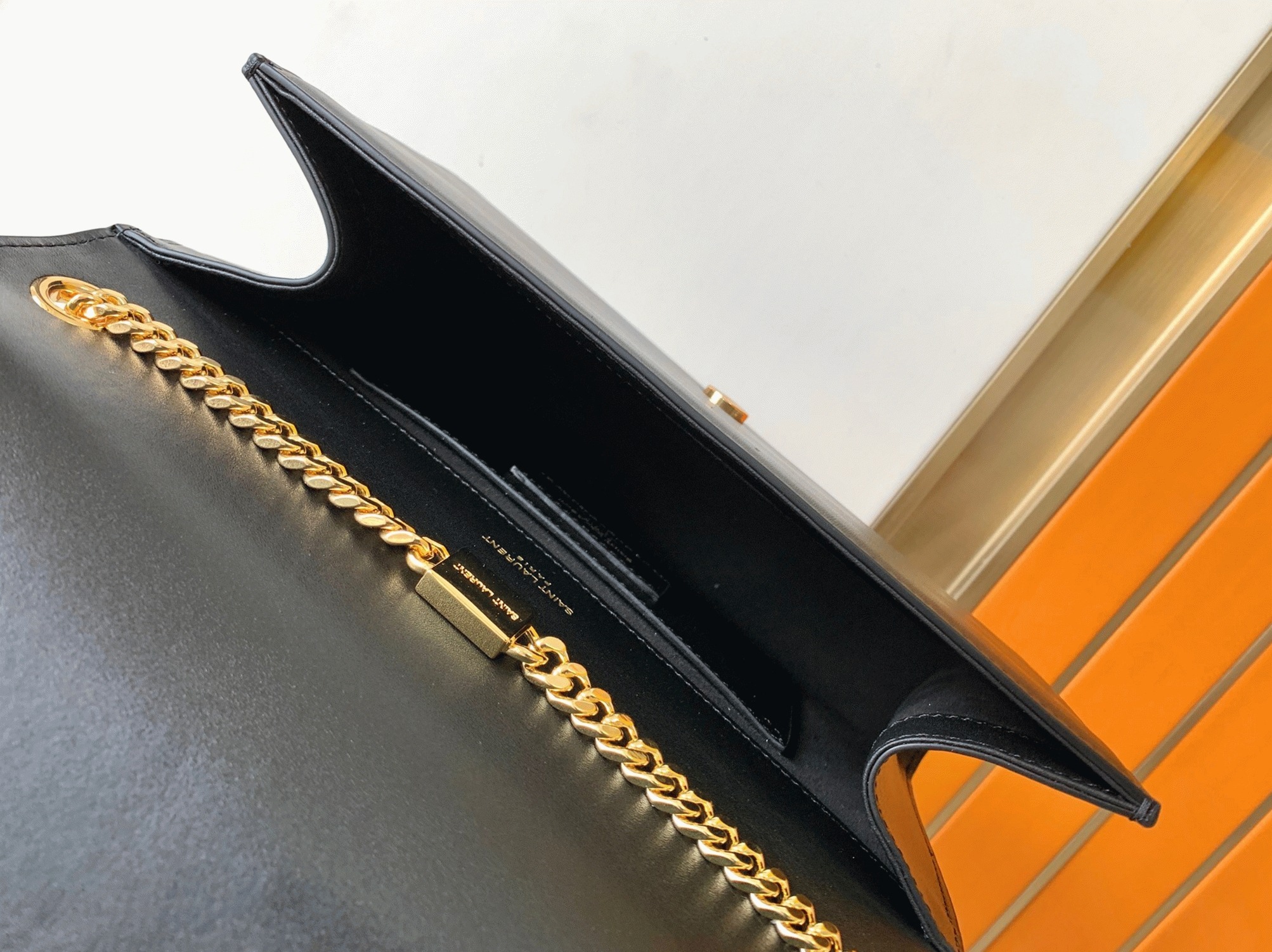 Fake Saint Laurent Kate Medium Tassel Bag Black Smooth Leather