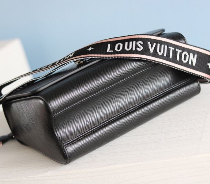 Louis Vuitton Monogram Empreinte Bold Printed Pattern Twist MM Bag In Black