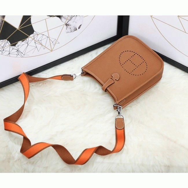 Brown Replica Hermes Evelyne Shoulder Bag