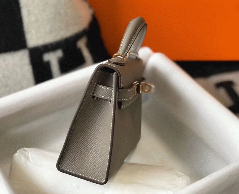 Hermes Kelly Mini II Bag Fake in Gris Asphalt