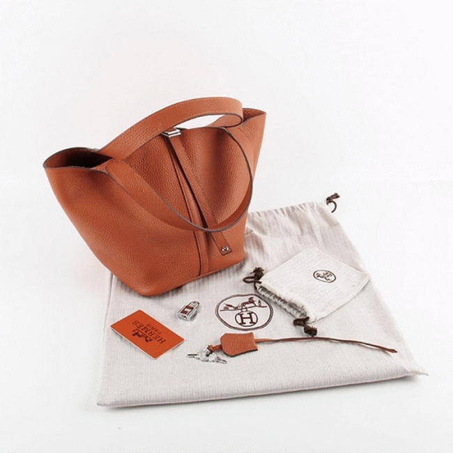 Orange knockoff Hermes Picotin Lock handbag