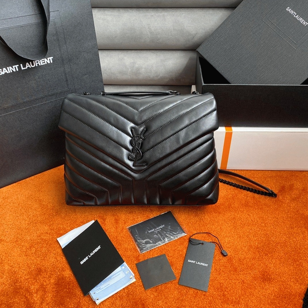 Fake Saint Laurent LouLou Medium Chain Bag Black