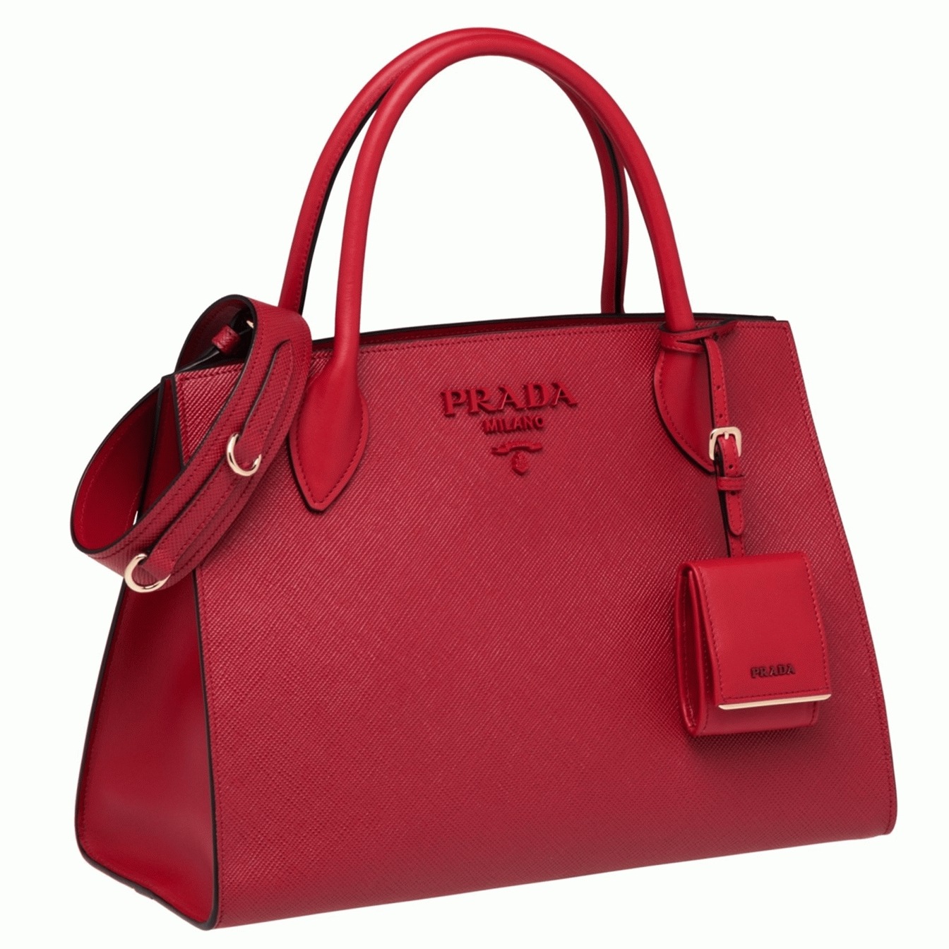 Prada Monochrome Medium Bag Replica in Red