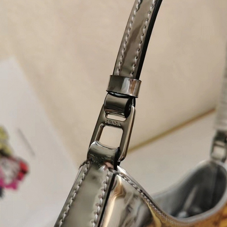 Silver Prada Cleo Small Bag Fake