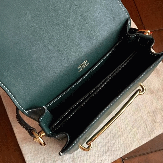 Best Knockoff Hermes Mini Sac Roulis Handbag Green