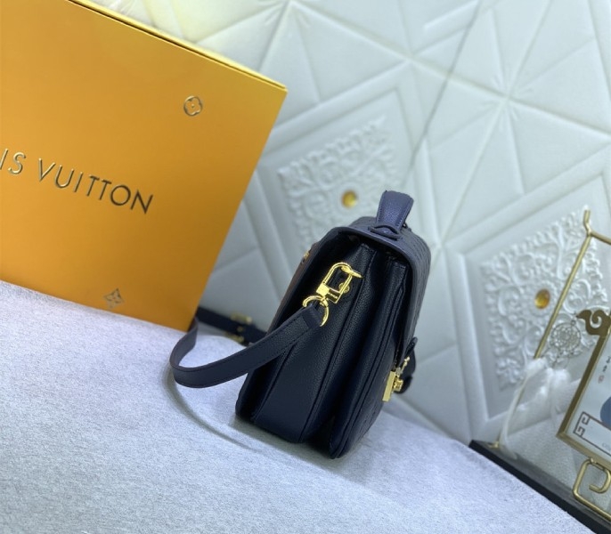 LV Monogram Empreinte Leather Metis In Navy Blue