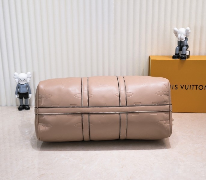 LV Monogram Empreinte Keepall Bandouliere 45 In Tourterelle Gray