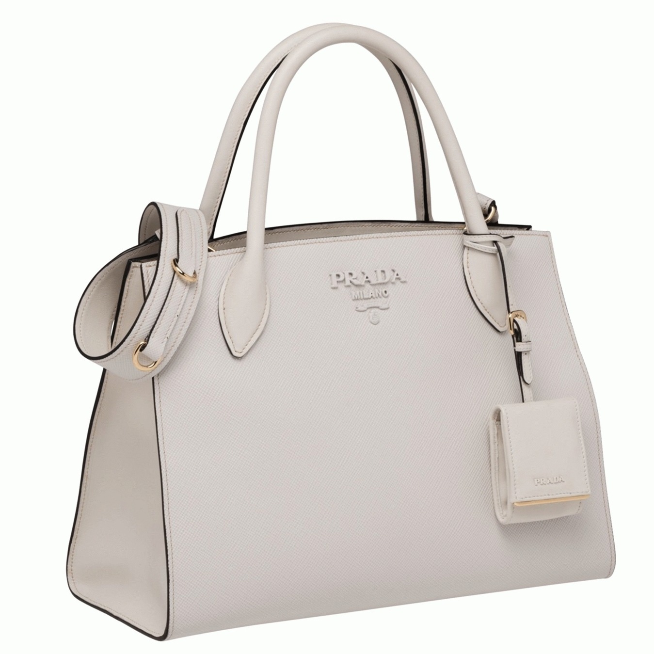 Prada Monochrome Medium Bag Fake in White