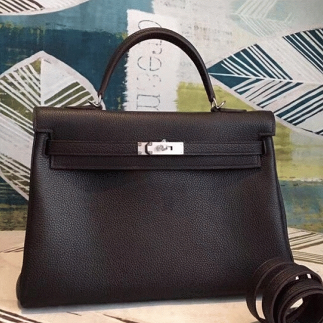 Cafe Clemence Replica Hermes Kelly 35cm Handbag Elegant Brown