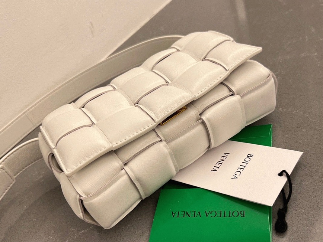 Fake Bottega Veneta Small Padded Cassette Bag White