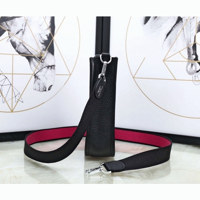 Black Evelyne II TPM Knockoff Hermes Messenger Shoulder Bag
