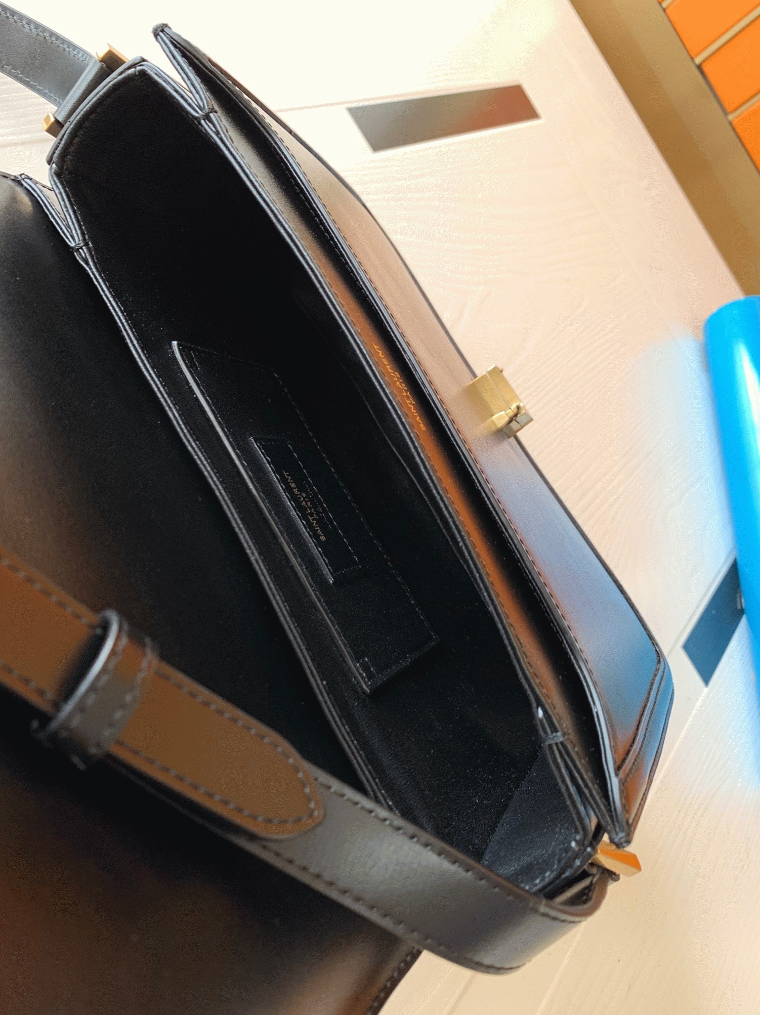 Fake Saint Laurent Medium Solferino Bag Black Calfskin