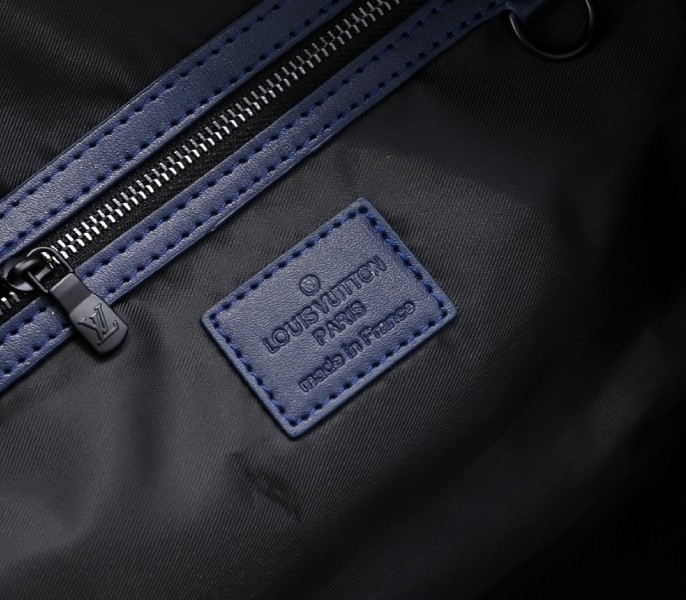LV Monogram Shadow Keepall Bandouliere 50 In Navy Blue