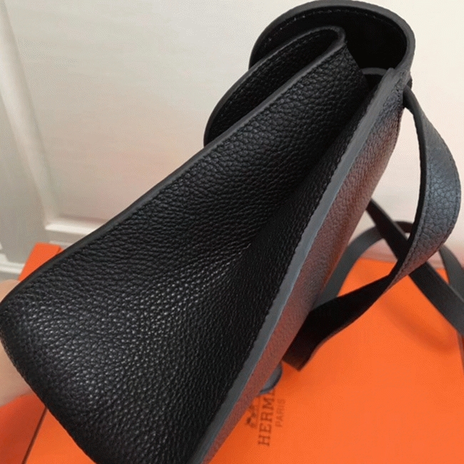 Black Replica Hermes Halzan Multi-Way Handbag
