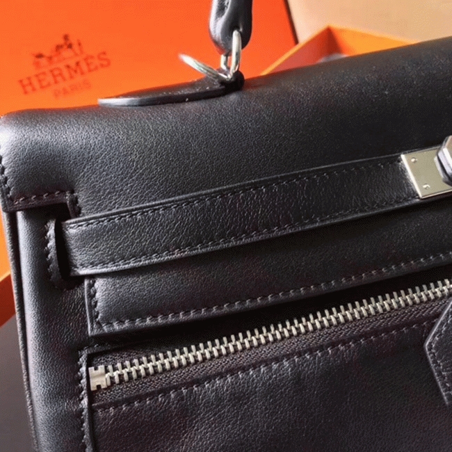 Black Fake Hermes Kelly Lakis 35cm Functional Designer Bag