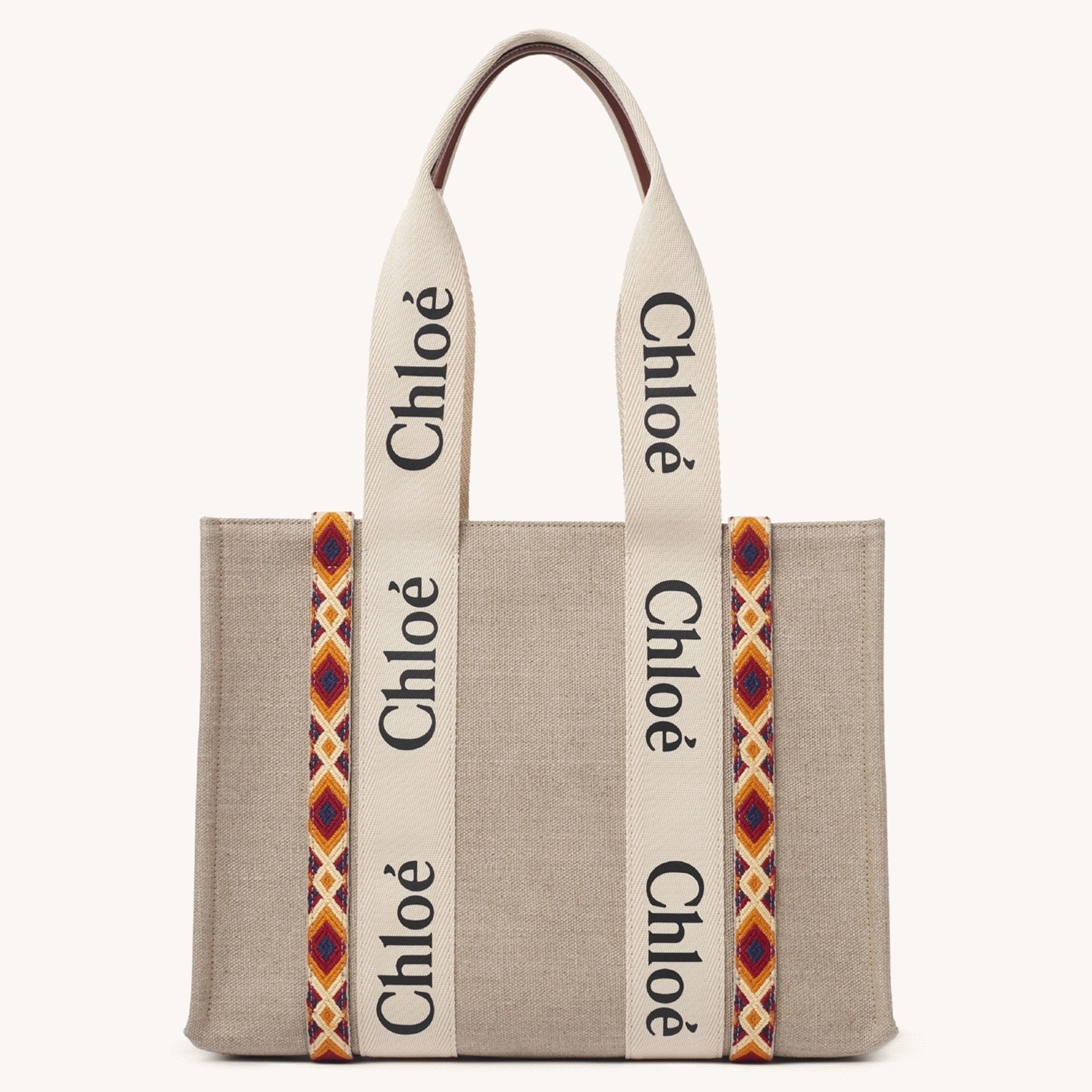 Top Quality Replica Chloe Medium Woody Tote Bag with Hand-embroidered