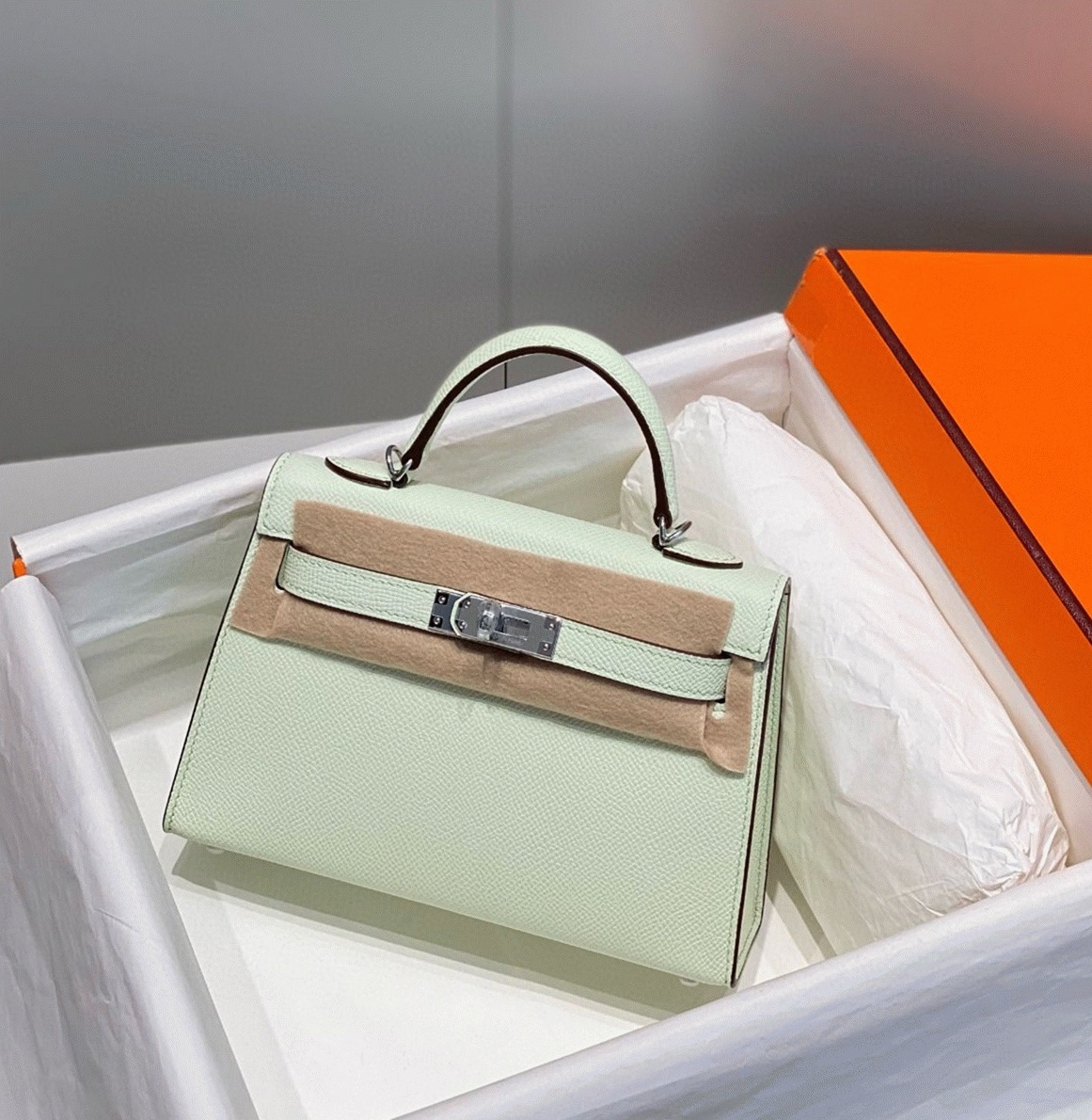 Hermes Kelly Mini II Bag Replica in Vert Fizz