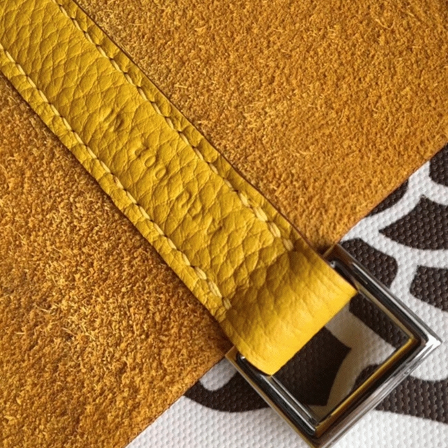 Yellow knockoff Hermes Picotin Lock 18cm handbag with braided handles