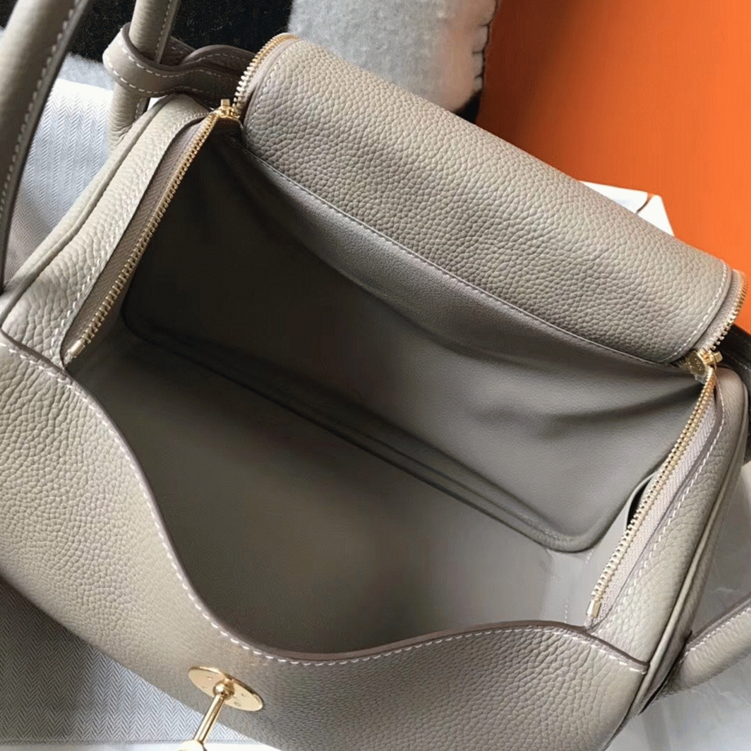Knockoff Hermes Lindy 30cm bag in gris tourterelle tone