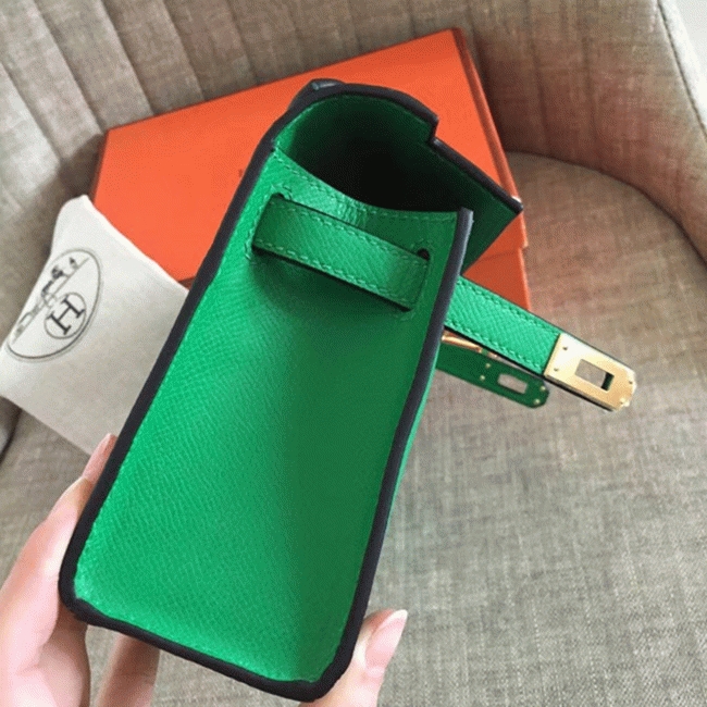 Bamboo Epsom Knockoff Hermes Kelly Pochette Nature-Tone Bag