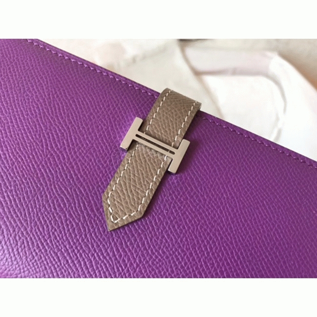 Ultraviolet Taupe Knockoff Hermes Bearn Wallet