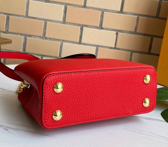 Louis Vuitton Capucines Mini Chain Bag In Red