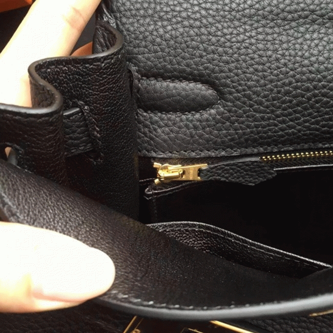 Black Clemence Replica Hermes Kelly Retourne 32cm Classic Purse