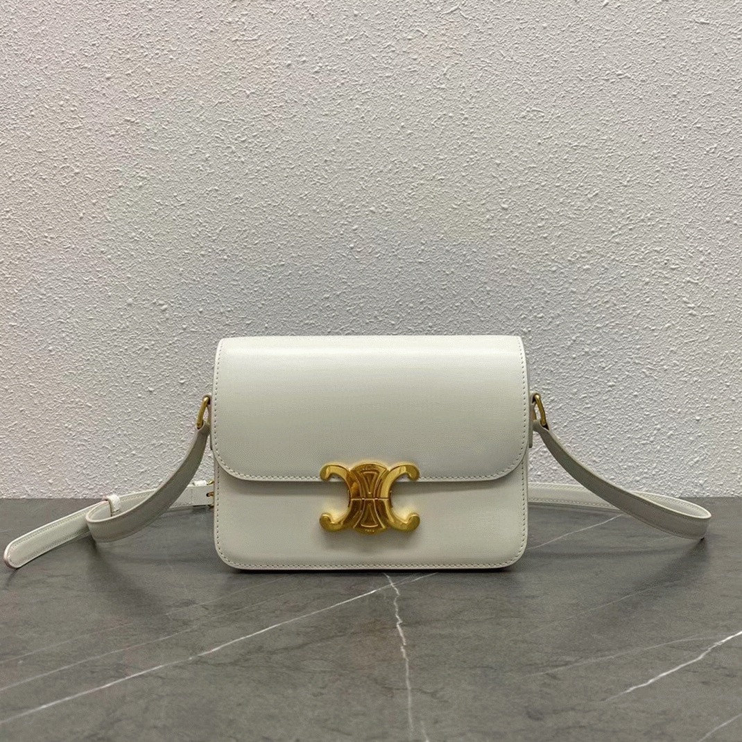 Top Quality Fake Celine Triomphe Teen Bag In White